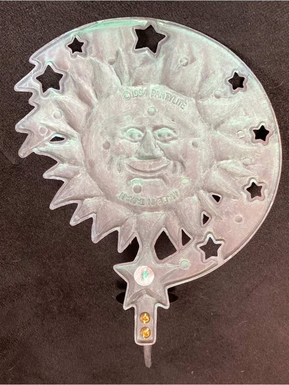 1994 Pair of Sun and Moon PartyLite metal candle holders - Picture 10 of 16